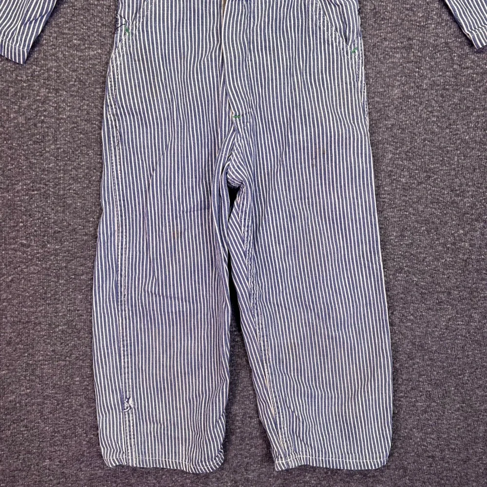 OshKosh B'gosh Coveralls Kids 4T Blue Hickory Stripe Vintage Train Conductor